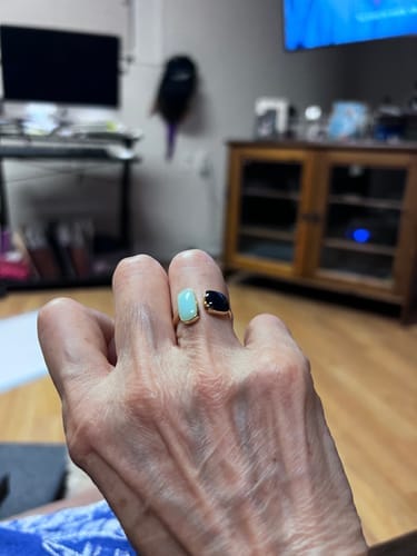 Customer photo review of Aquamarine Wrap Ring