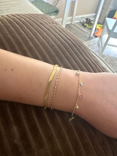 Customer photo review of Selene Snake & Bead Chain Bracelet