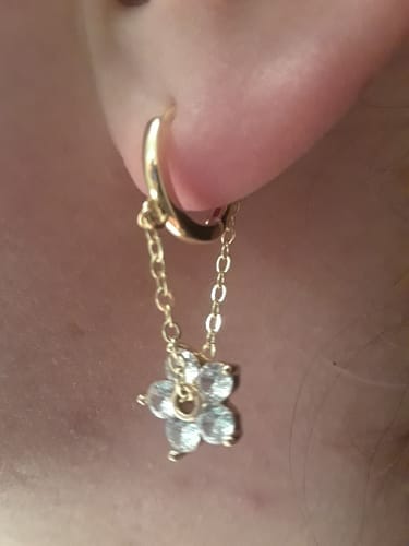 Customer photo review of Blooming Petal Crystal Earrings