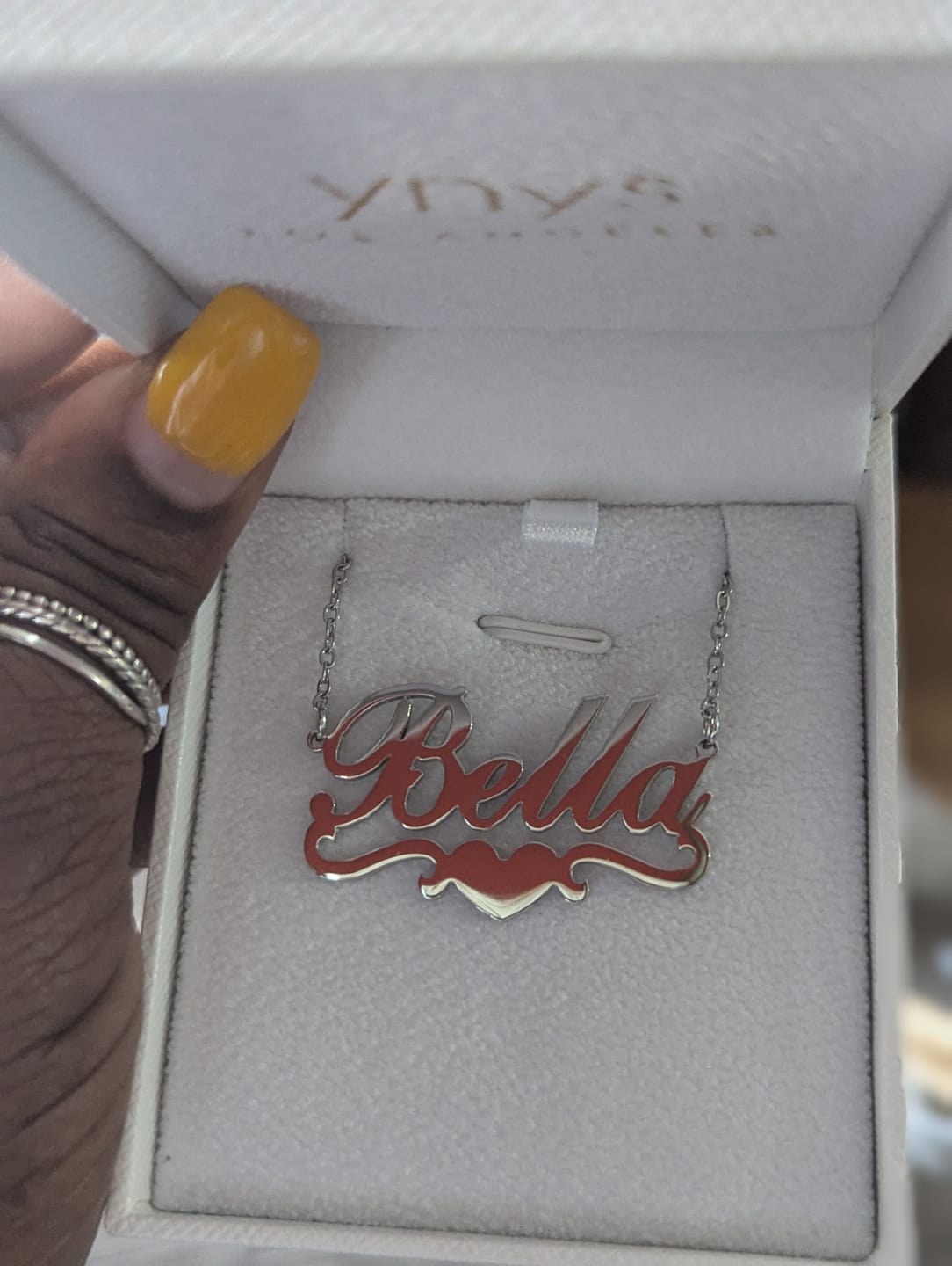 Customer photo review of Love Name Necklace