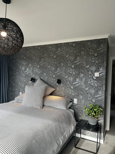 Customer photo review of Susara  - Protea Floral Metallic Wallpaper - Charcoal- Discontinuing