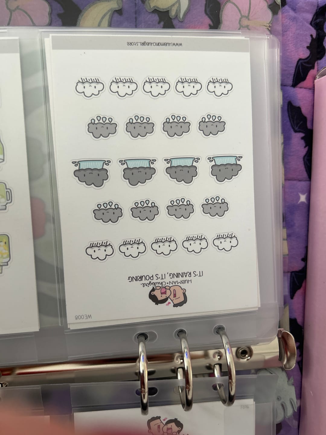 Customer photo review of It's Raining, It's Pouring Planner Stickers