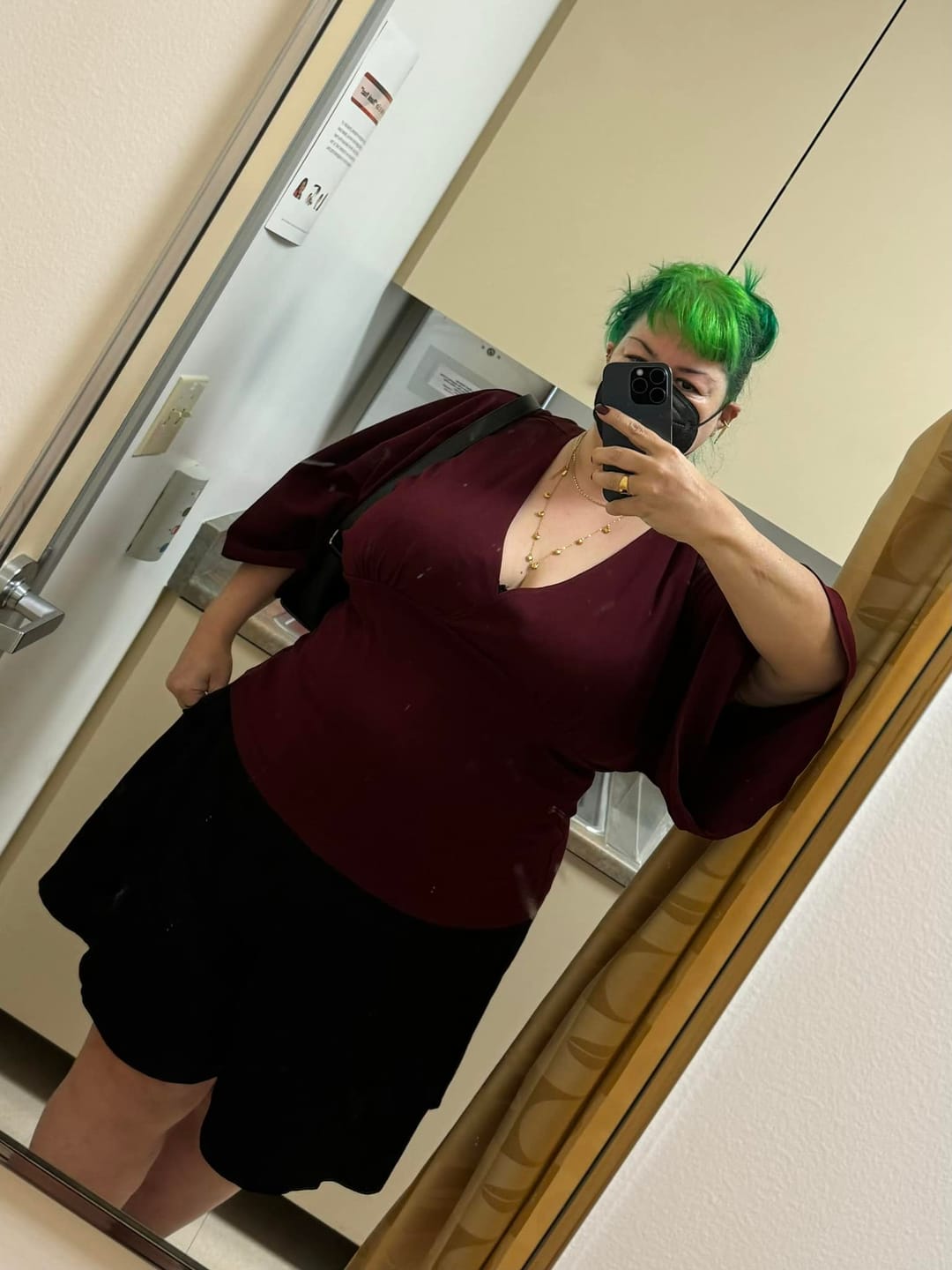 Customer photo review of Black Widow Tap Shorts in Oxblood