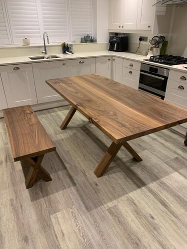 Customer photo review of Bestseller Eva Extendable Dining Table in Solid Walnut