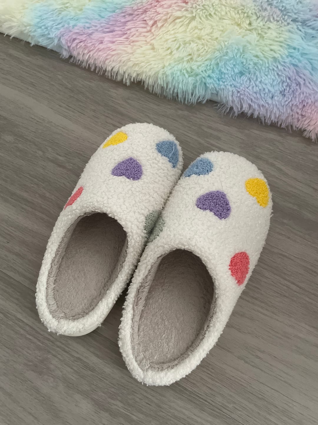 Customer photo review of Zia Colorful Heart Slippers
