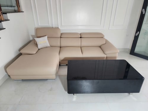 Customer photo review of Bàn trà hình chữ nhật, mặt đá ceramic, chân inox sáng bóng - Stefano