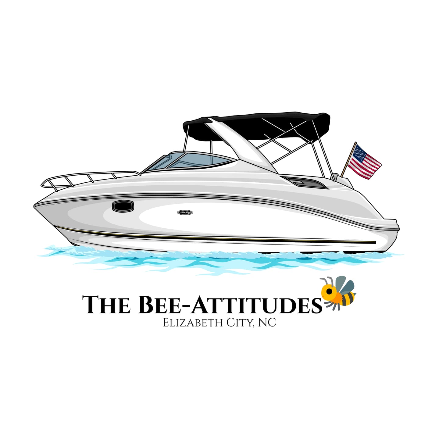 Customer photo review of Custom Kiss-Cut Boat Stickers