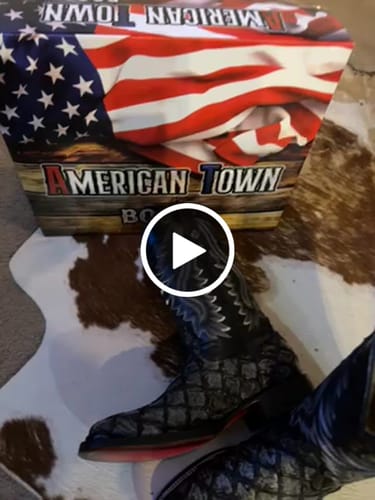 Customer video review of Grey Pirarucu Leather Boots With Black Shaft