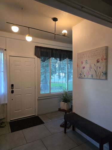 Customer photo review of Mid-Century Modern 3-Light Glass Globe Chandelier