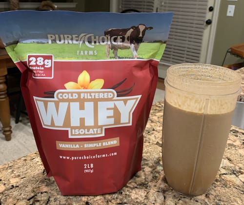 Customer photo review of Whey Protein Isolate with Organic Vanilla