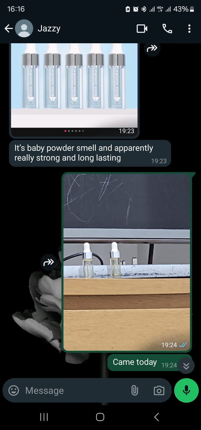 Customer photo review of Bby Powder Fine Perfume Oil