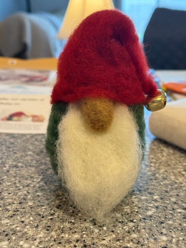 Customer photo review of Christmas Gnome Mini Needle Felting Kit