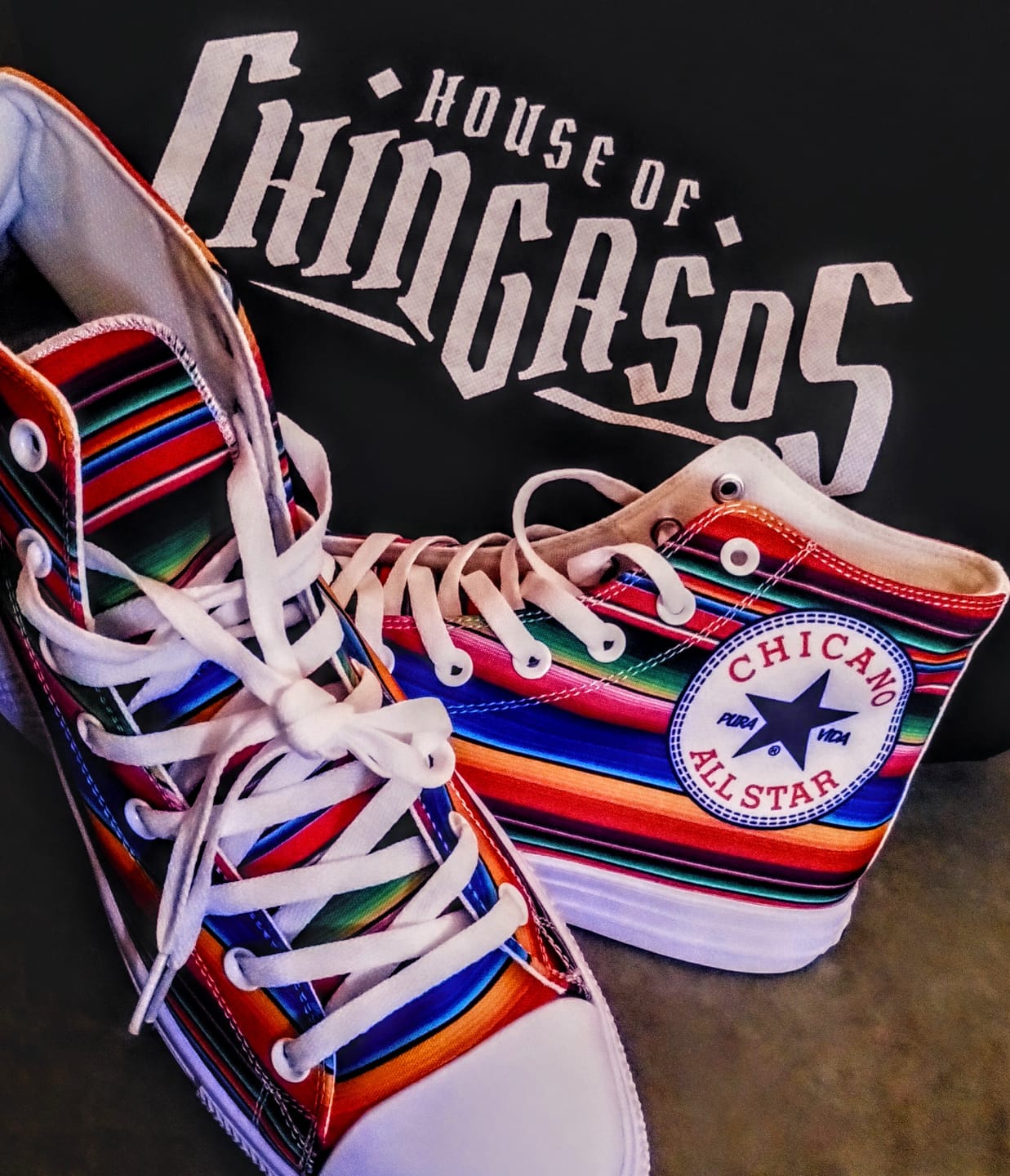 Customer photo review of OG Chicano All Star Serapes ( Black or White Sole ) 2 For 1