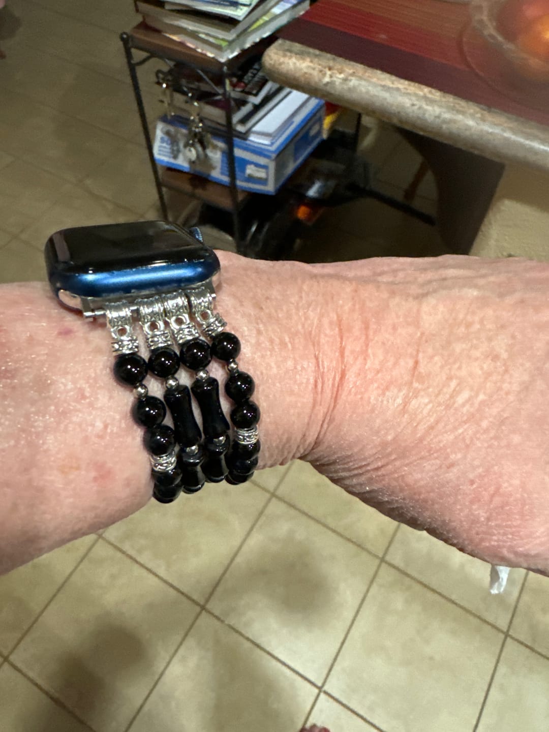 Customer photo review of Moonlight Agate Stretch Apple Watch Strap