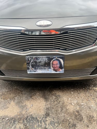 Customer photo review of I'm Always With You - Custom Photo License Plate