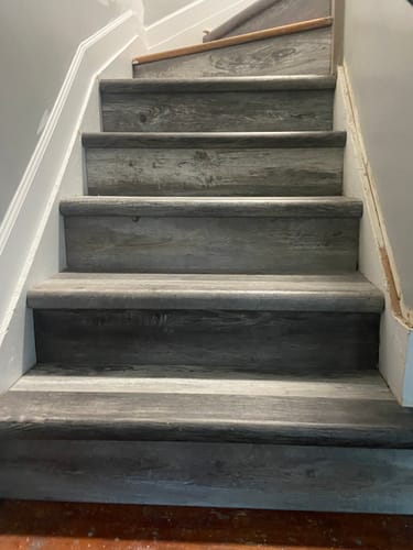 Customer photo review of Firview Lookout Gray Stair Tread