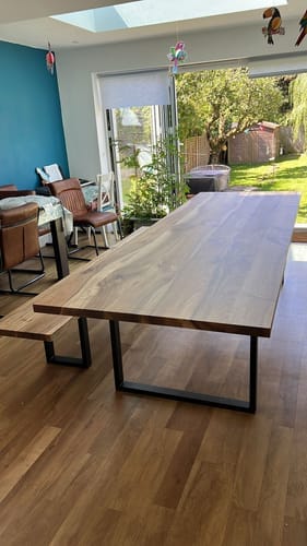 Customer photo review of Bestseller Eva Extendable Dining Table in Solid Walnut