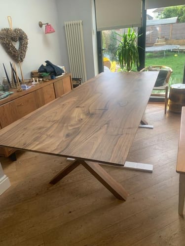 Customer photo review of Bestseller Eva Extendable Dining Table in Solid Walnut