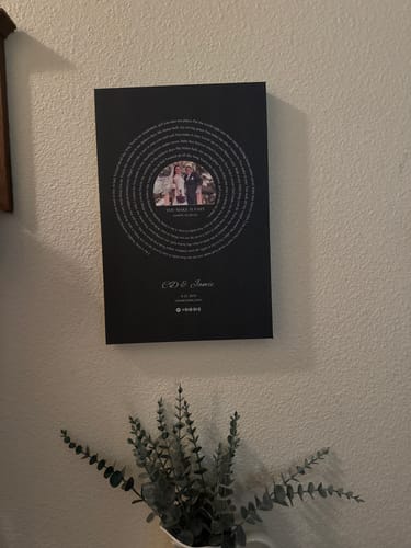 Customer photo review of Custom Music Canvas