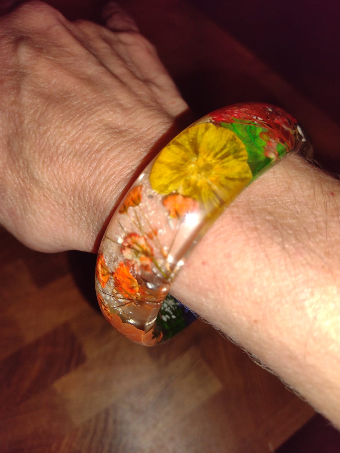 Customer photo review of Wildflower Ring with Cremation Ash