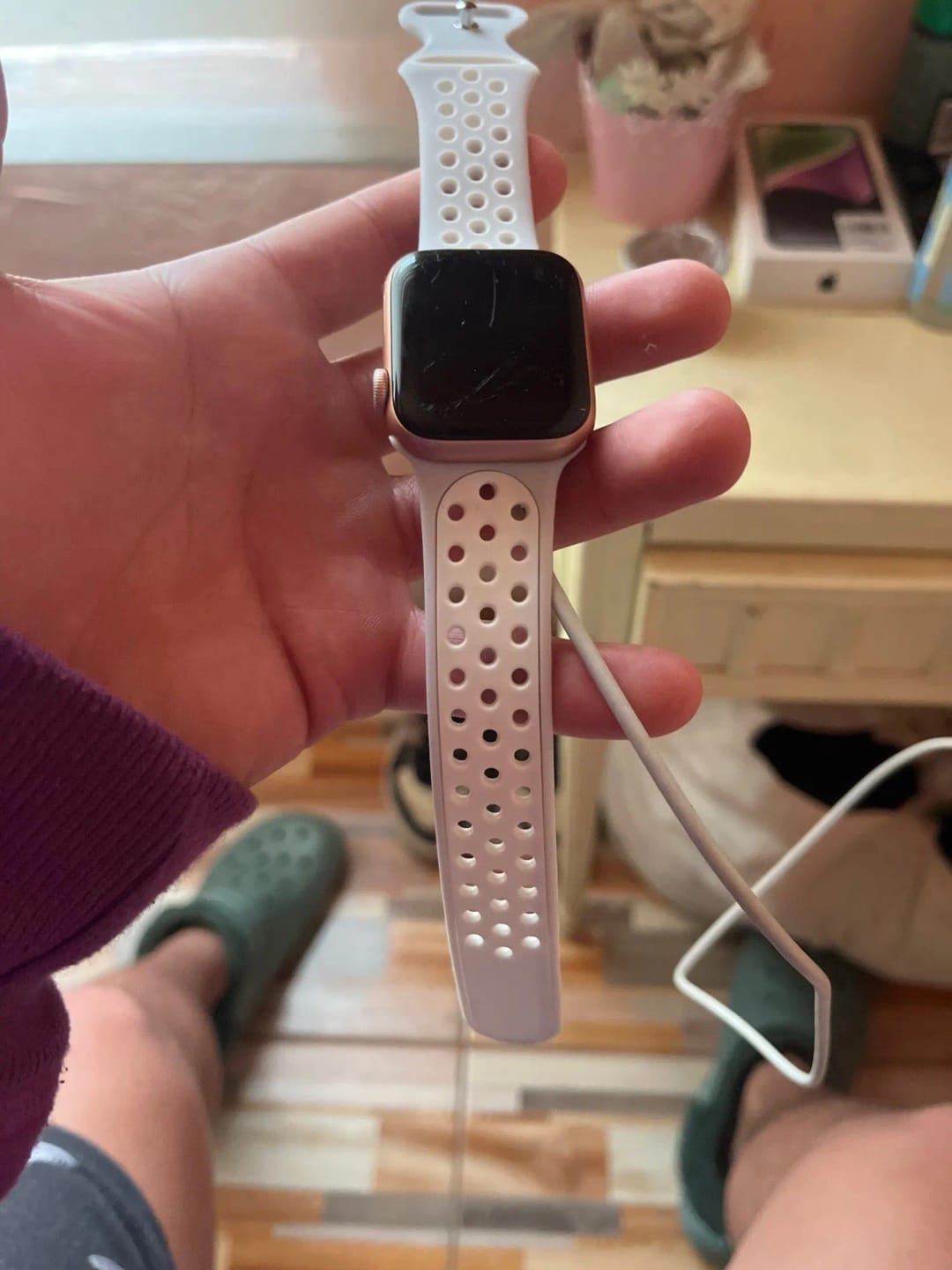 Customer photo review of Apple Watch Silicone Band - Soft Breathable Design