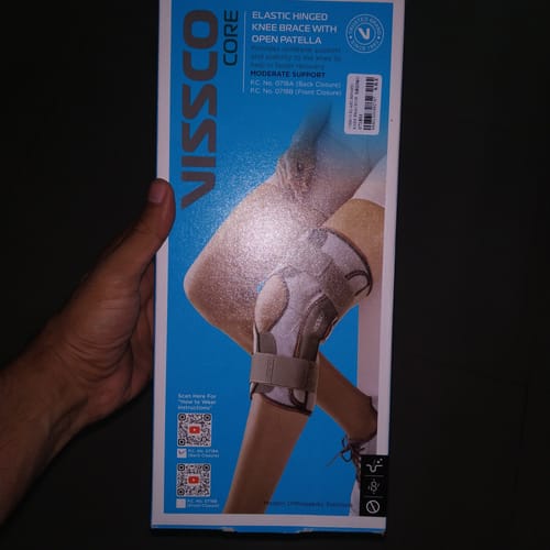 Customer photo review of Stretchable Hinged Elastic with Open Patella | Ideal moderate support to provide Knee Pain Relief | Color - Grey (Single Piece)