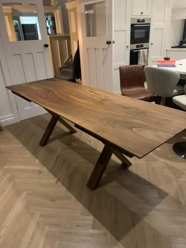 Customer photo review of Bestseller Eva Extendable Dining Table in Solid Walnut