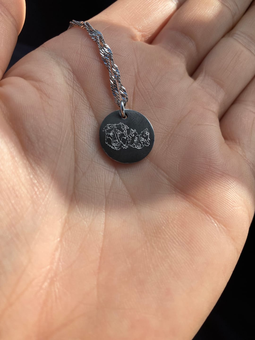 Customer photo review of Personalized Big Love Necklace
