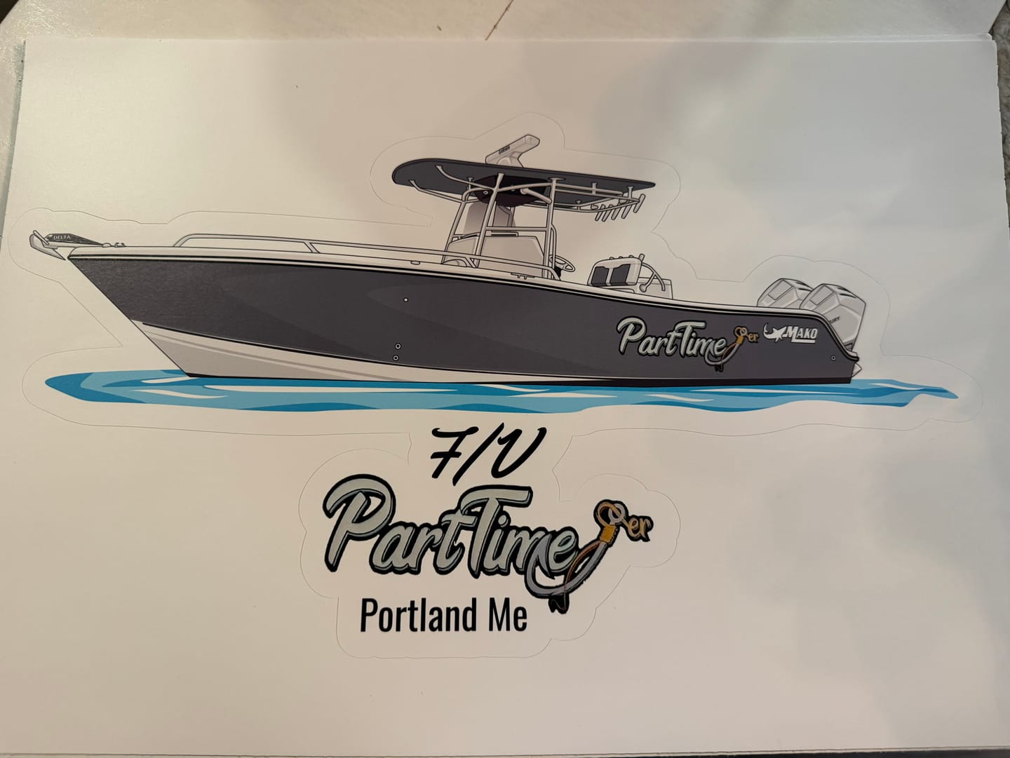 Customer photo review of Custom Kiss-Cut Boat Stickers