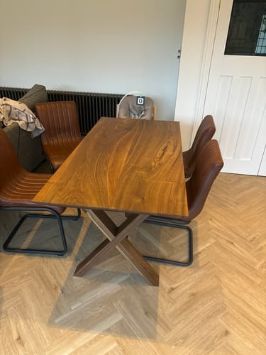Customer photo review of Bestseller Eva Extendable Dining Table in Solid Walnut