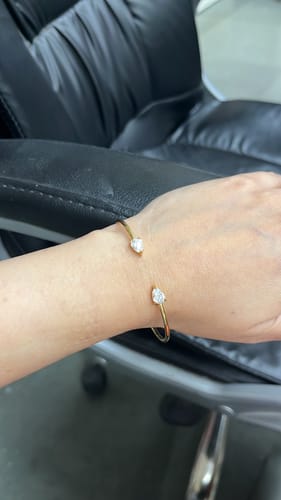 Customer photo review of Moonstone Teardrop Cuff Bangle Bracelet