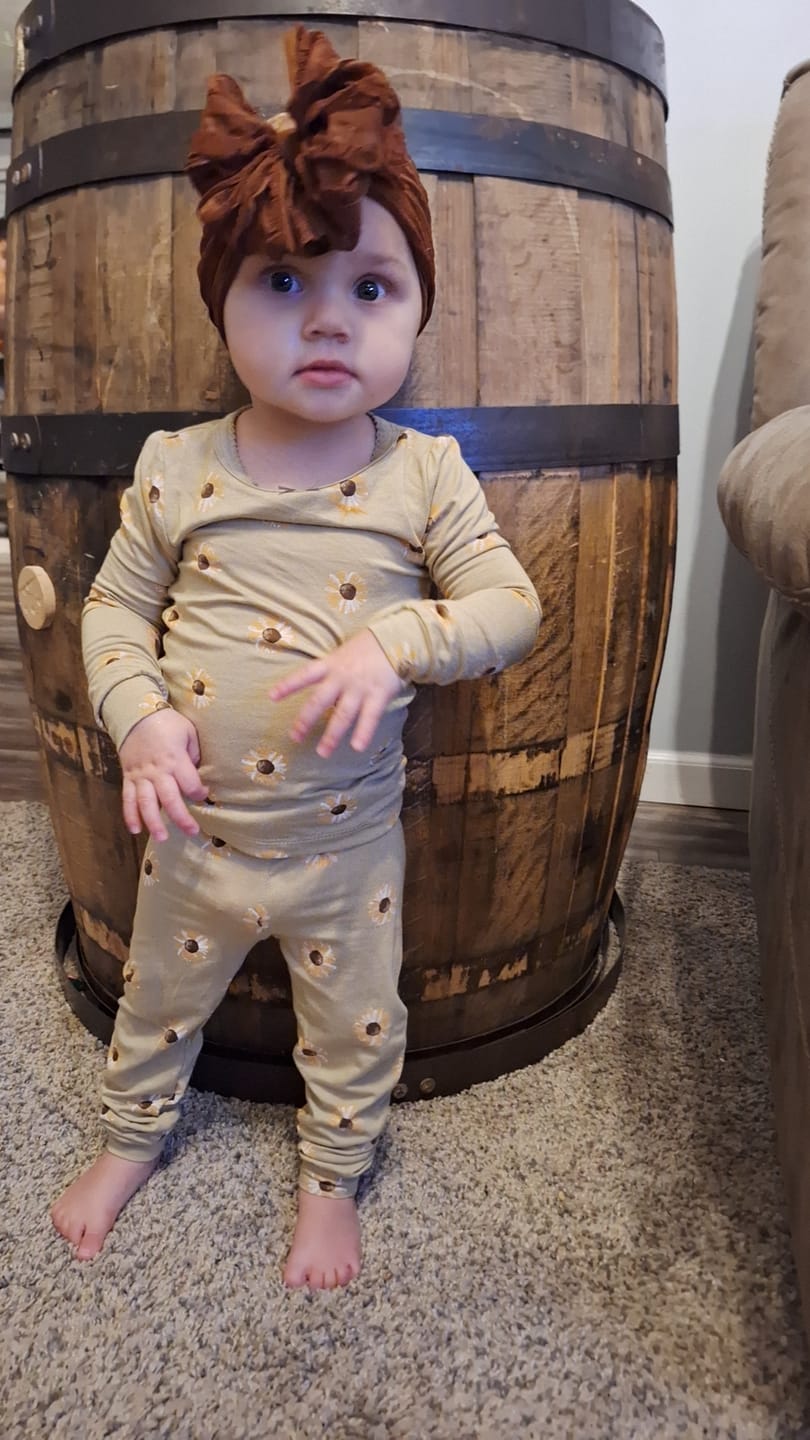 Customer photo review of Ruffled Headband- Chestnut