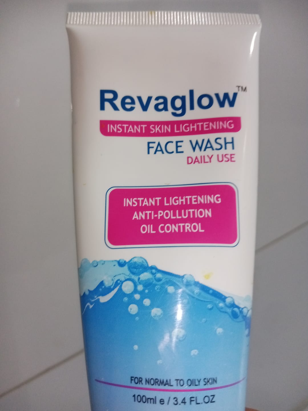 Customer photo review of Revaglow Instant Skin Lightening Face Wash