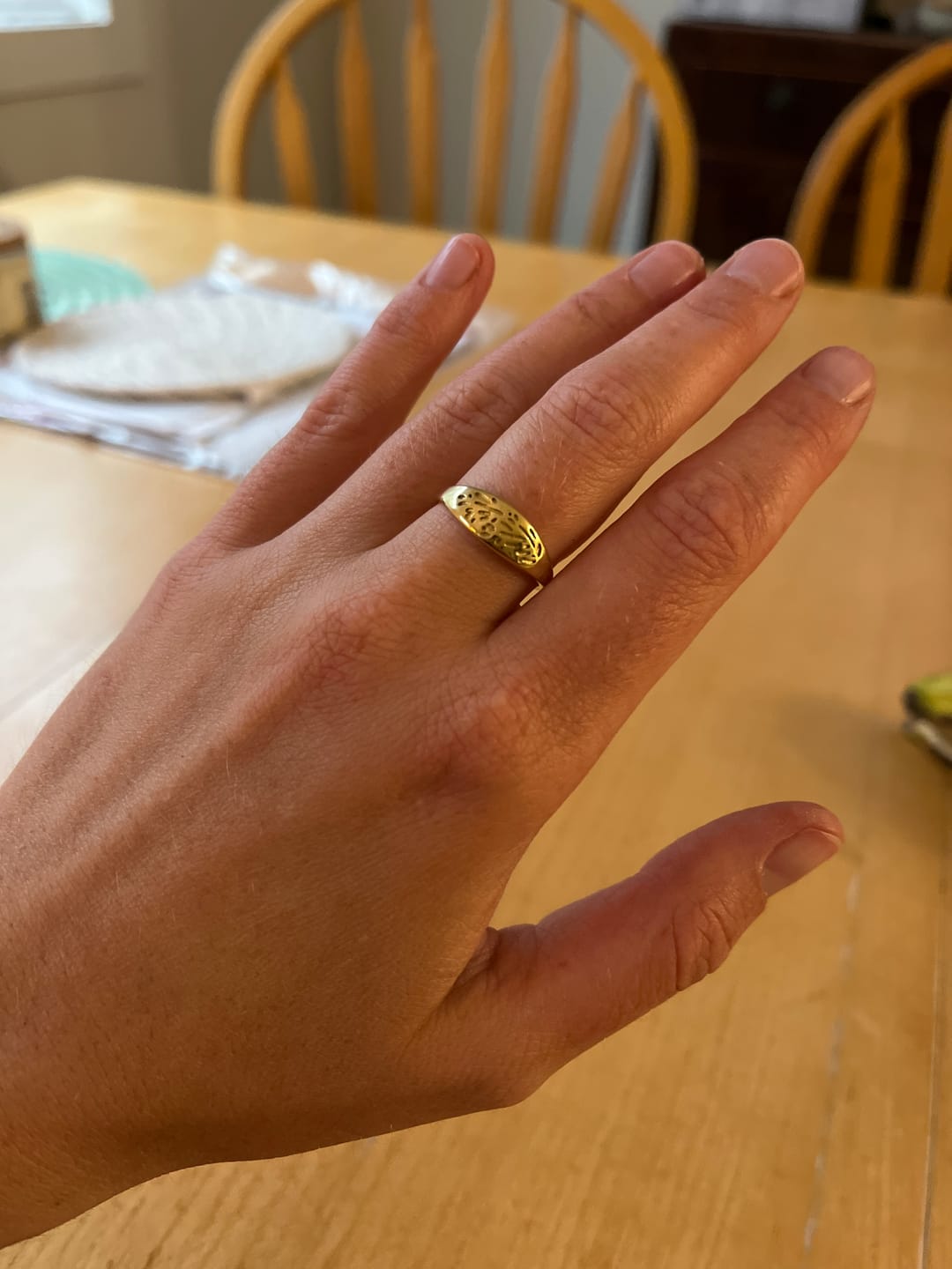 Customer photo review of Flora Ring - Gold