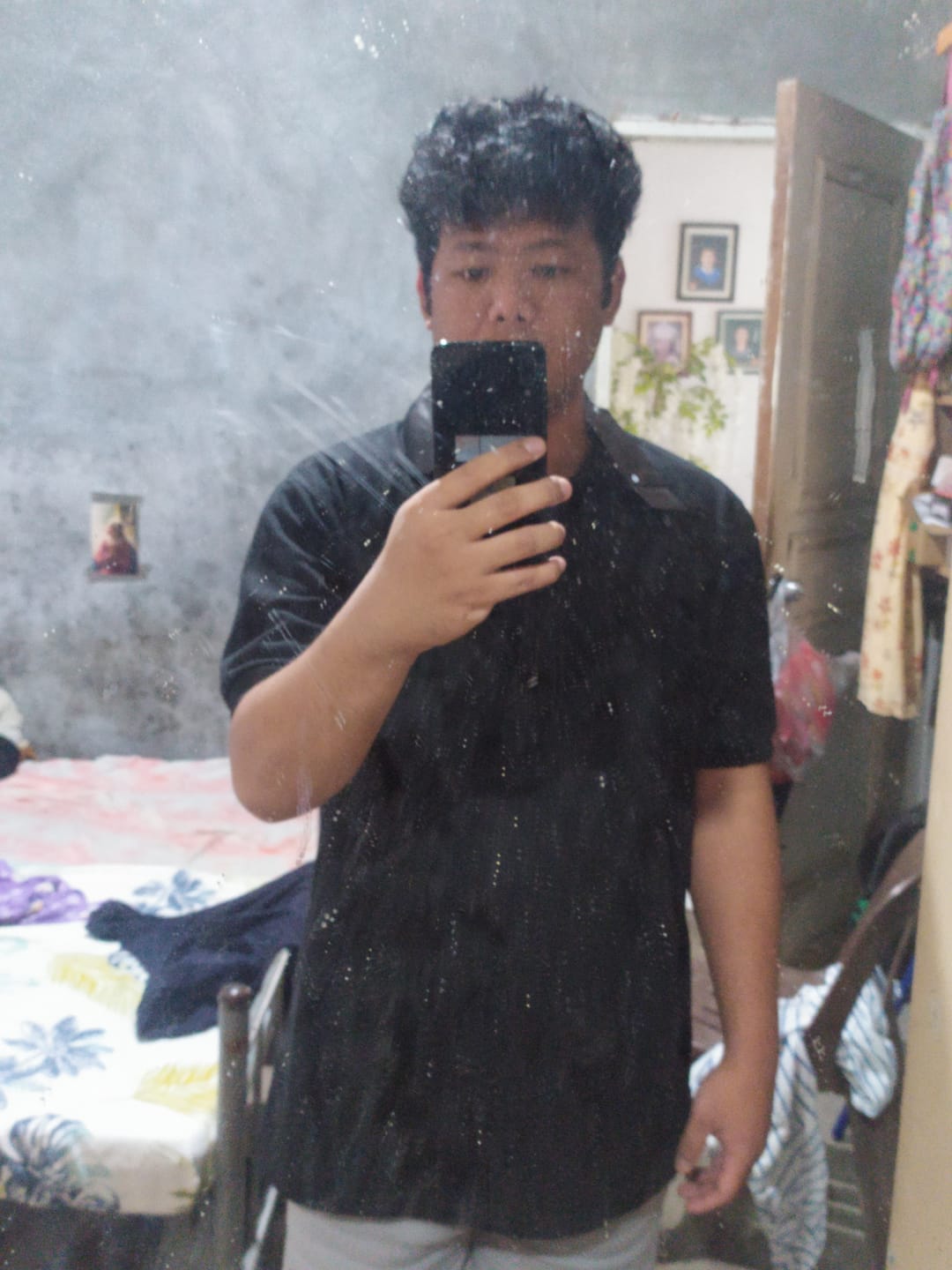Customer photo review of Men's Thomas Laureti Black Polo Shirt