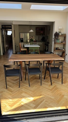 Customer photo review of Bestseller Eva Extendable Dining Table in Solid Walnut