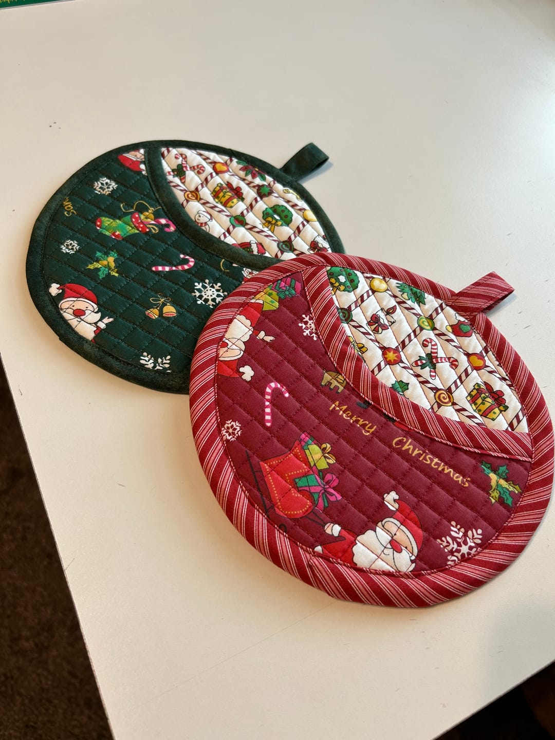 Customer photo review of Quilted Potholder Parade Sewing Pattern with Holiday Version | Digital PDF