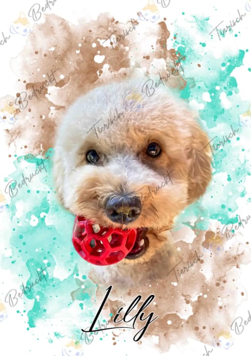 Customer photo review of Tierisches Wasserfarben Hunde Portrait