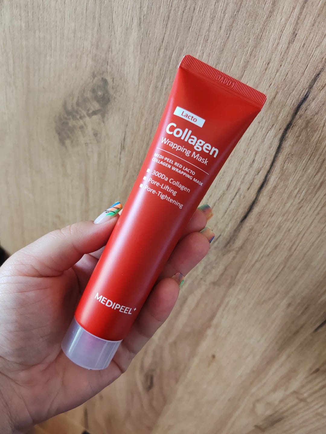 Customer photo review of Maska-plēve poru sašaurināšanai ar kolagēnu Medi-Peel Red Lacto Collagen Wrapping Mask