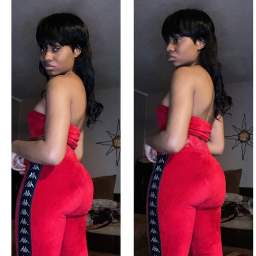 Customer photo review of Luvwin Pixie Cut Wigs Glueless Mullet Wigs With Bangs For Black Women