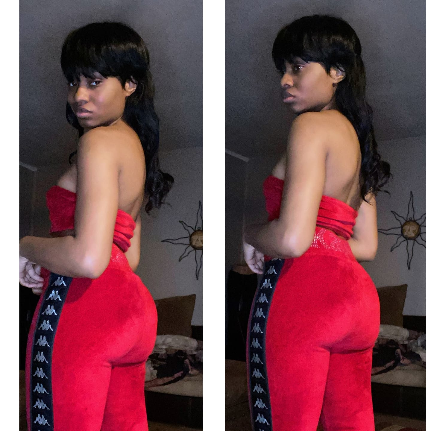 Customer photo review of Luvwin Pixie Cut Wigs Glueless Mullet Wigs With Bangs For Black Women