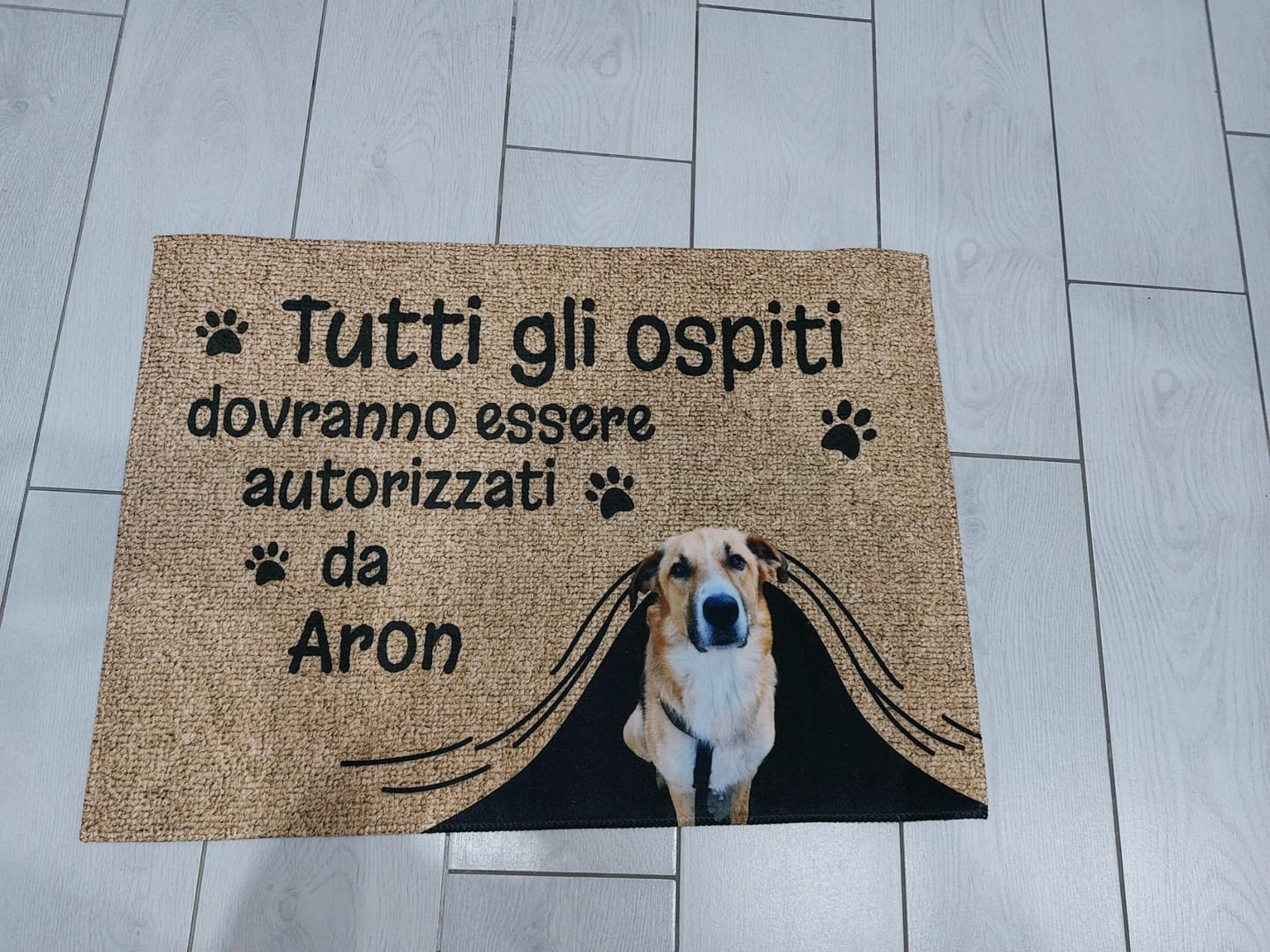 Customer photo review of Ospiti autorizzati - Zerbino personalizzato