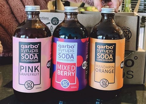 Customer photo review of qarbo˚syrups - SODA CONCENTRATES - Mixed Pack of 3