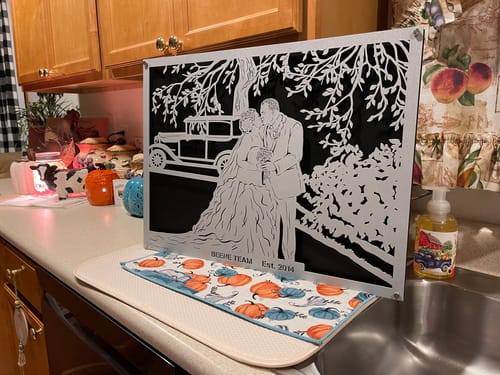 Customer photo review of Wedding Anniversary Metal Portrait