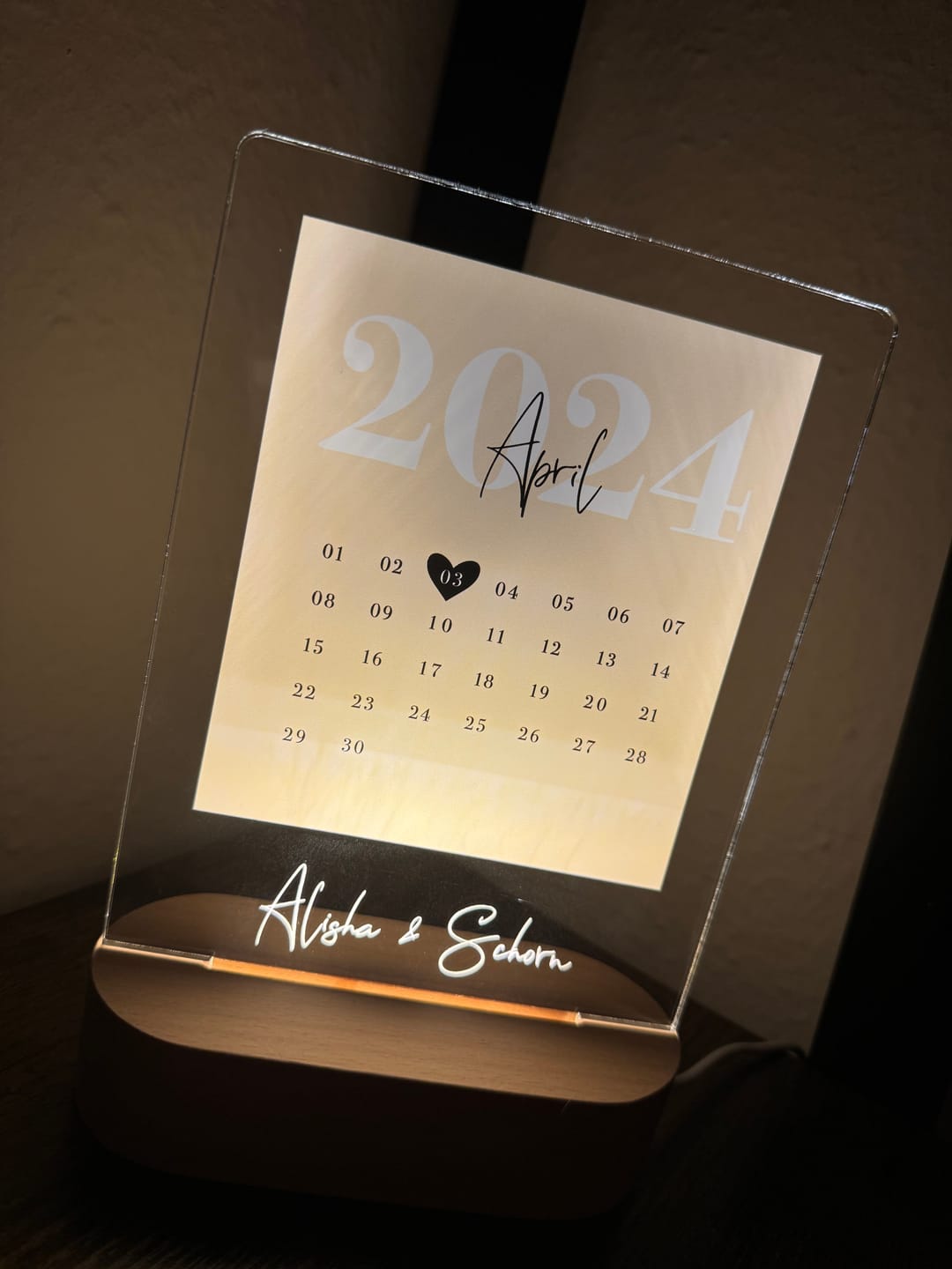 Customer photo review of Euer Datum – Liebeslicht mit Kalenderblatt