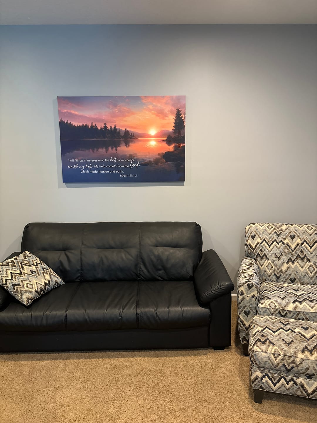 Customer photo review of Psalm 121:1-2 My Help Cometh From The Lord Wall Art Canvas