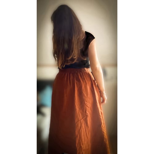 Customer photo review of A line summer midi skirt with pockets 4905