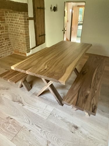 Customer photo review of Bestseller Eva Extendable Dining Table in Solid Walnut