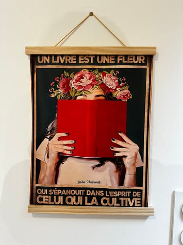 Customer photo review of Toile - Un livre est une fleur qui s'épanouit dans l'esprit de celui qui la cultive