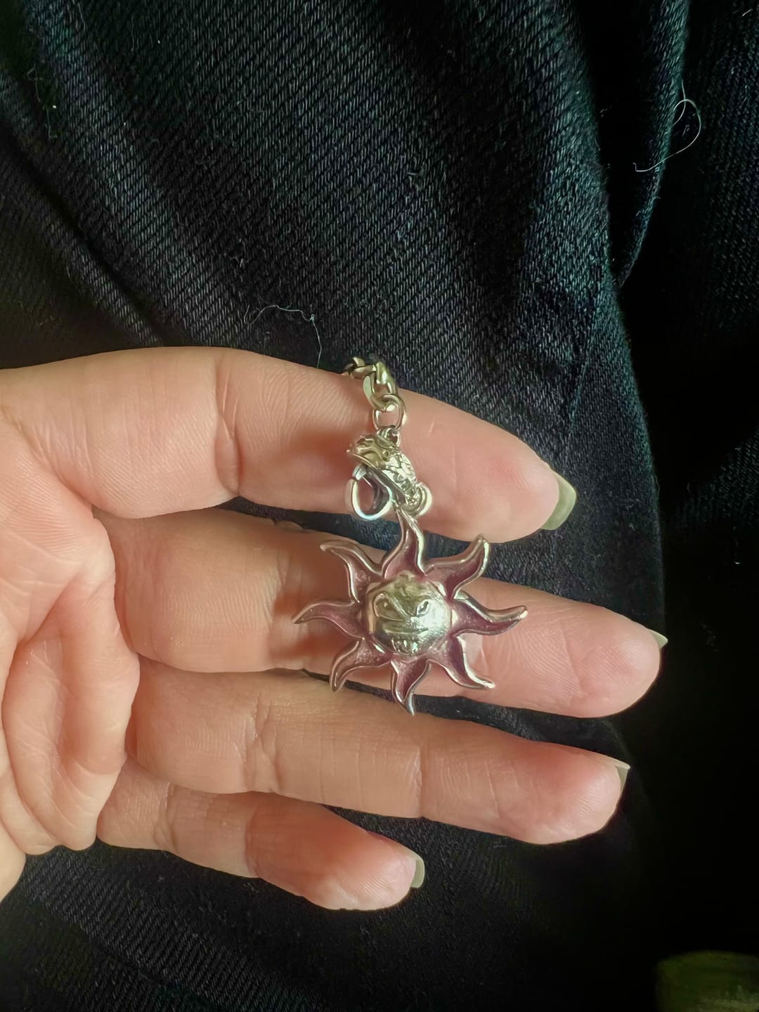 Customer photo review of SUNNY THE SOMBER SUN PENDANT